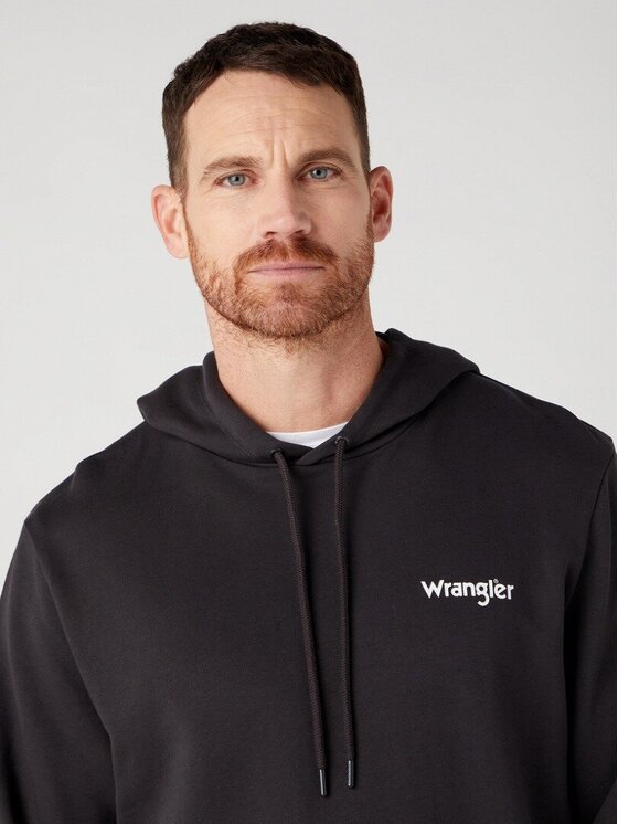Wrangler Wrangler Felpa LOGO HOODIE Nero Regular Fit