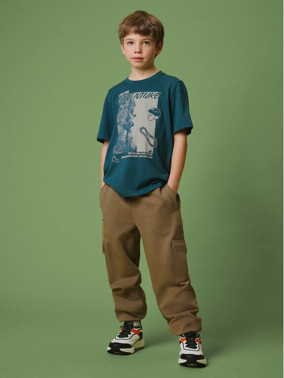 4F 4F T-Shirt ENJOY THE OUTDOORS Turkusowy Regular Fit