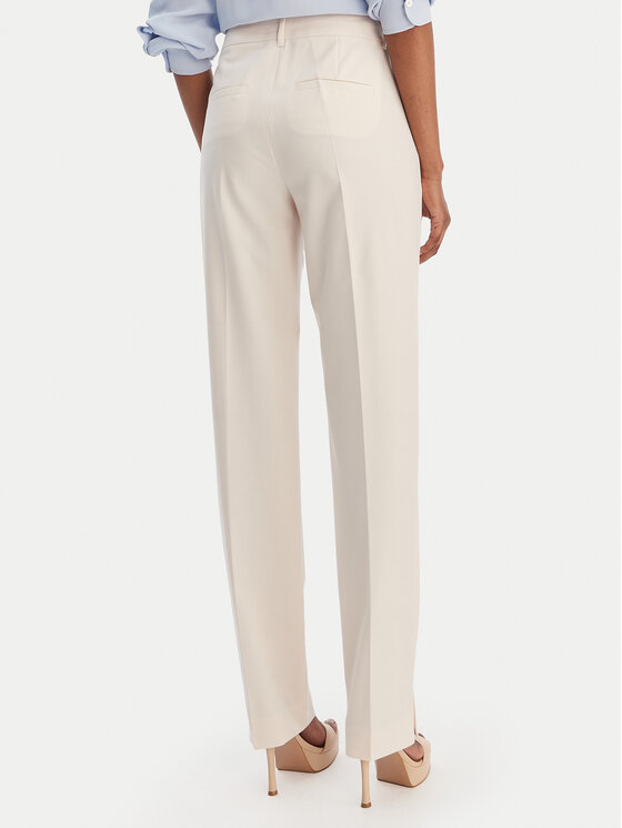 Marella Marella Medžiaginės kelnės Pagina 2613131081 Balta Slim Fit