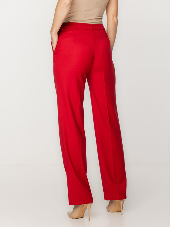 Willsoor Willsoor Spodnie damskie 67838 Czerwony Straight Leg
