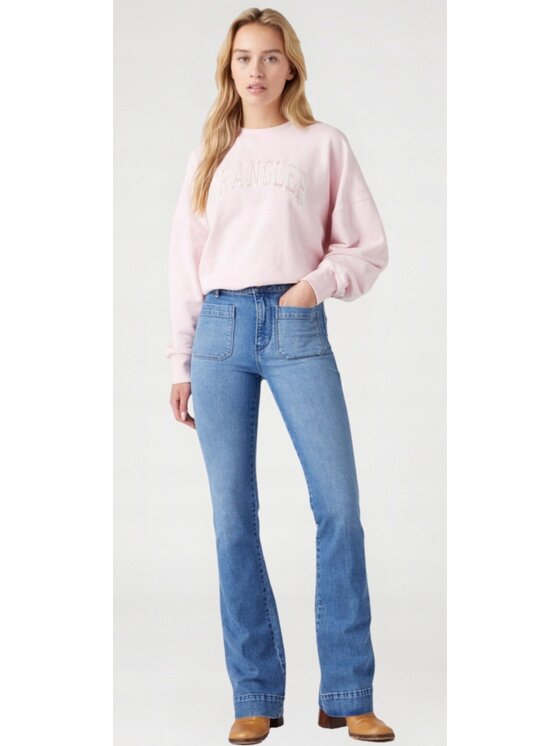 Wrangler Wrangler Jeansy Flare Niebieski Flare Fit