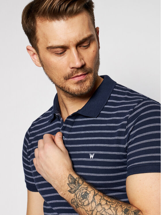 Wrangler Wrangler Polo Ss Yd Stripe W7ALKD114 112131349 Blu scuro Regular Fit