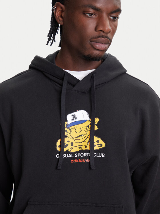 adidas adidas Mikina Wabash JW0166 Čierna Loose Fit