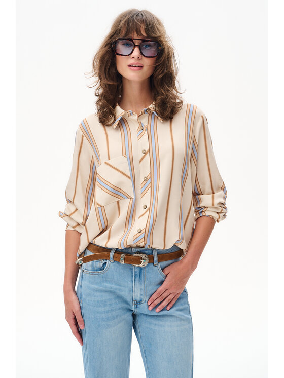blue shadow blue shadow Koszula Zoe Beżowy Regular Fit