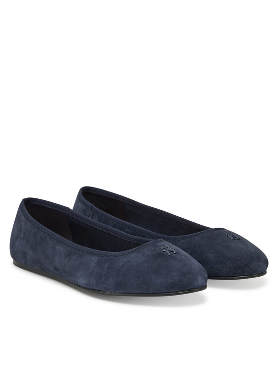 Tommy Hilfiger Tommy Hilfiger Baleríny Th Hardware Suede Ballerina FW0FW08655 Tmavomodrá