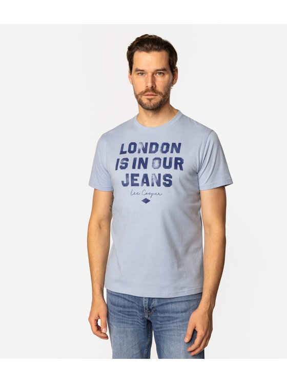 Lee Cooper Lee Cooper T-Shirt SLOG3 1160 Niebieski Slim Fit