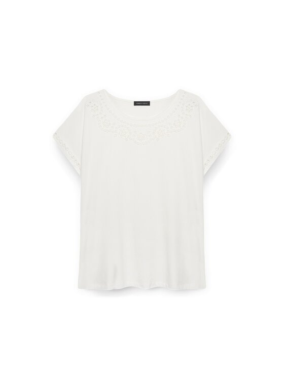 Fiorella Rubino Fiorella Rubino T-shirt G053L008363N011 Bianco Regular Fit