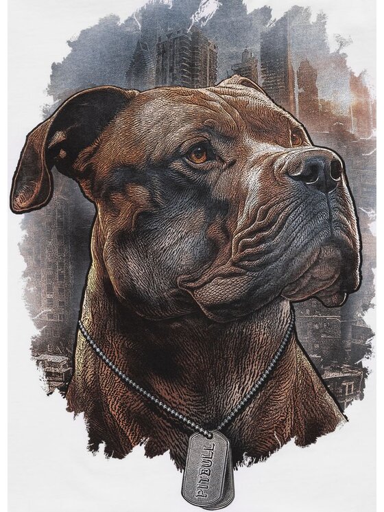 PITBULL PITBULL T-Shirt Koszulka męska HERO XL Biały Regular Fit