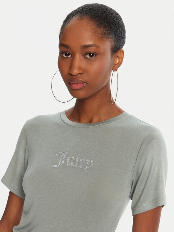 Juicy Couture Juicy Couture Majica Sheer JCWCT225301 Zelena Slim Fit