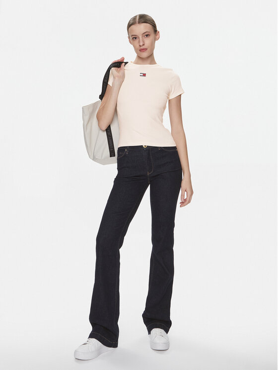 Tommy Jeans Tommy Jeans Tričko Badge DW0DW17881 Biela Slim Fit