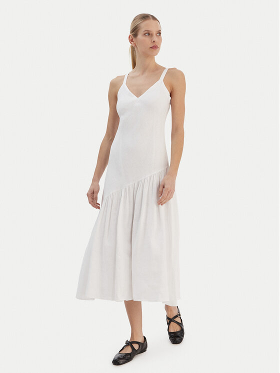 DKNY DKNY Sukienka letnia P5JNCD88 Écru Regular Fit