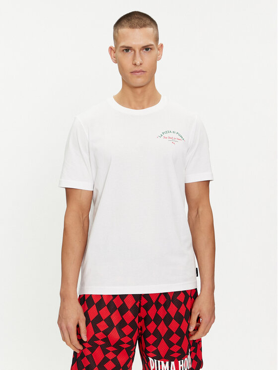 Puma Tričko Graphics Pizza 625415 Biela Regular Fit