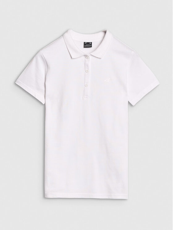4F 4F Polokošile 4FWMM00TPTSF365-10S Bílá Slim Fit