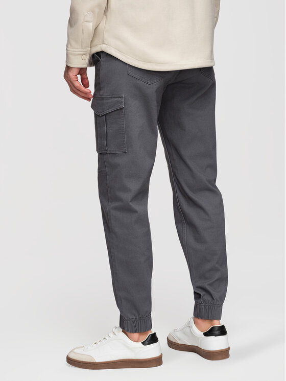 Ombre Ombre Joggery OM-PAJO-0290 Szary ciemny Regular Fit