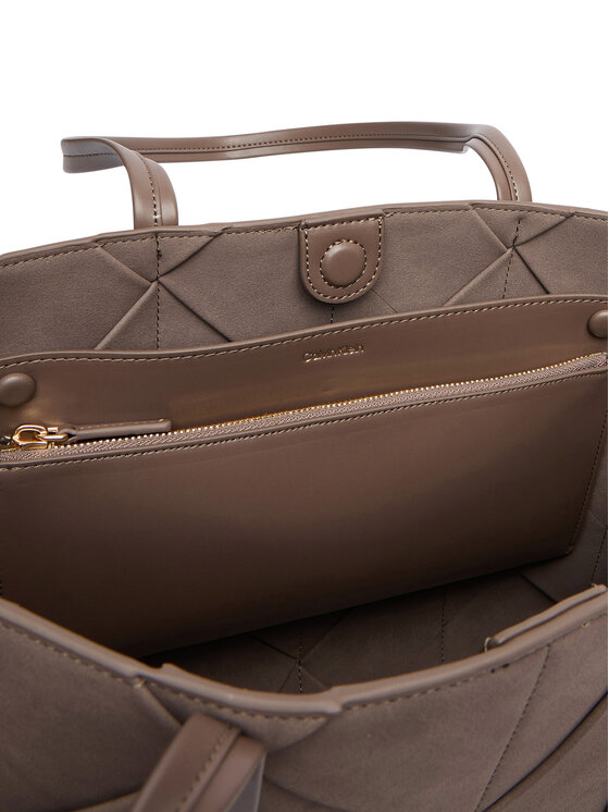 Calvin Klein Calvin Klein Дамска чанта Woven Sueded Carryall LV04F3695G Кафяв