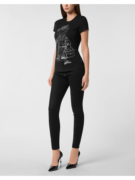 PHILIPP PLEIN PHILIPP PLEIN T-Shirt 27355 Czarny Skin Tight Fit
