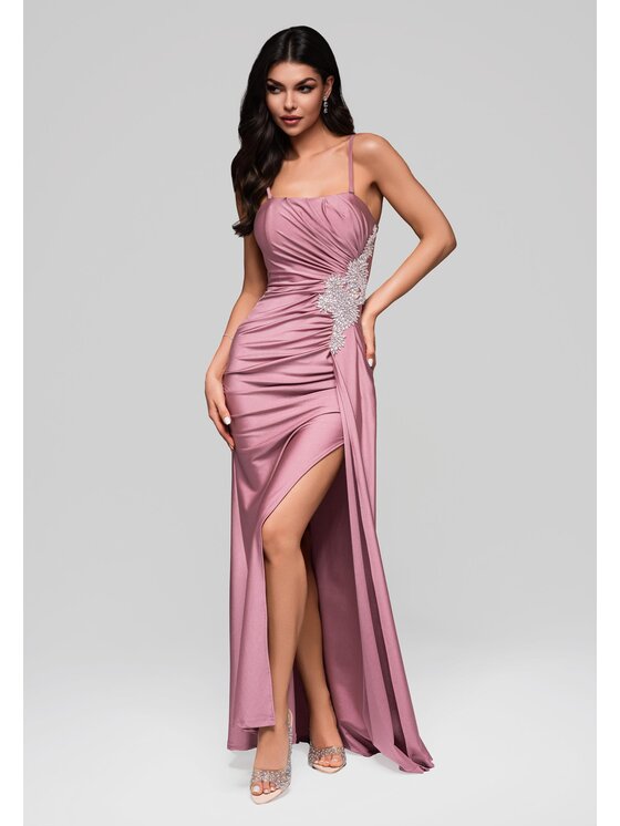 Ombre Ombre Sukienka wieczorowa LA-OM-DLR137 Różowy Regular Fit