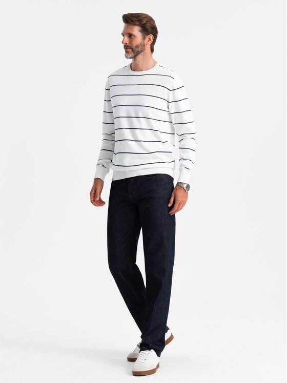 Ombre Ombre Sweter OM-SWSW-0143 Beżowy Regular Fit