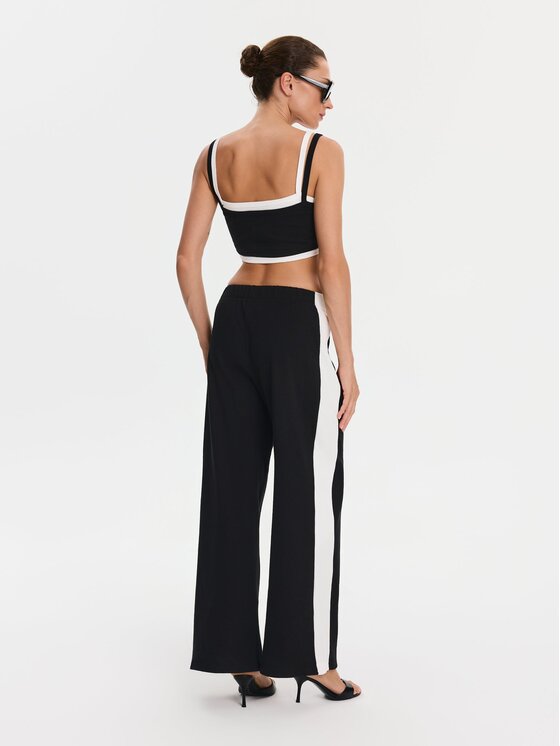 Nudyess Nudyess Top Lisa z prążka Czarny Slim Fit