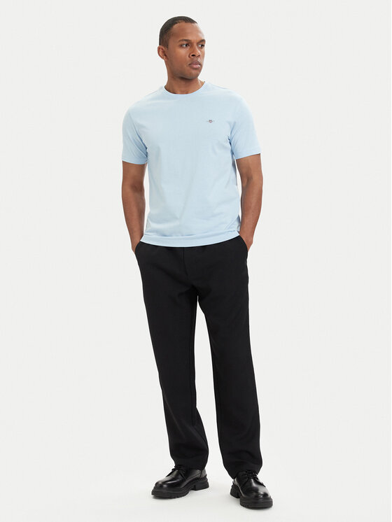 Gant Gant Тишърт Shield  2003184 Светлосин Regular Fit