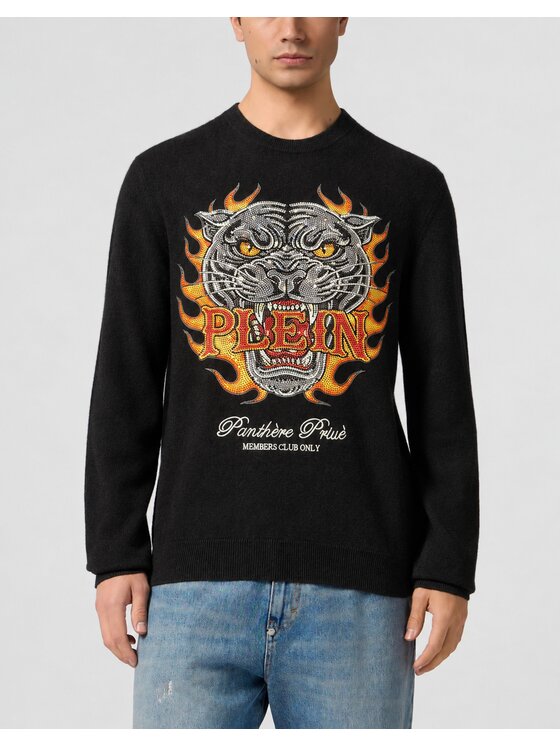 PHILIPP PLEIN PHILIPP PLEIN Sveter 32082 Čierna Regular Fit