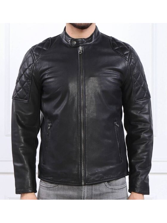 Pepe Jeans Pepe Jeans Kurtka skórzana PM402706 Czarny Regular Fit