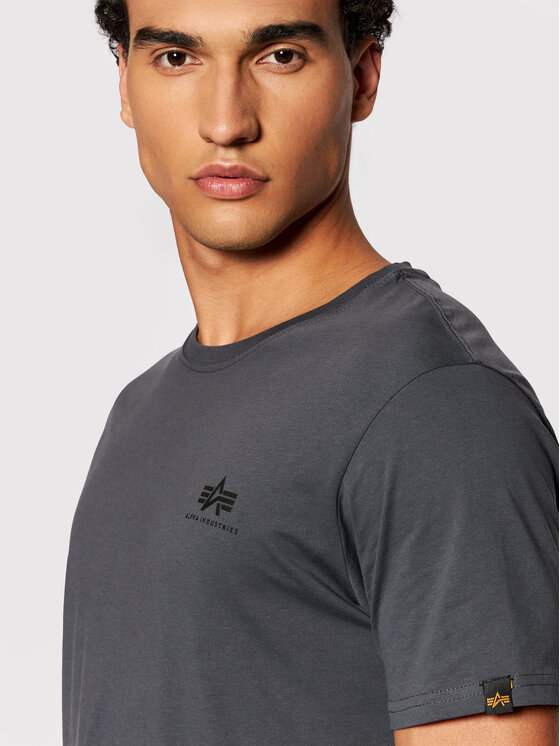 Alpha Industries Alpha Industries T-Shirt Basic Small Logo 188505 Szary Regular Fit