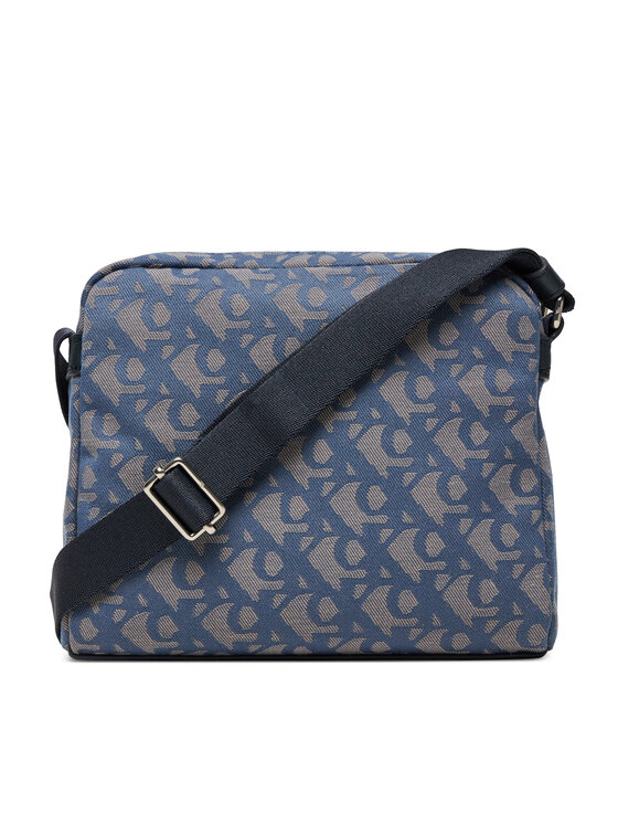 Calvin Klein Calvin Klein Saszetka Slouched Monogram Mini Zip Fligh LV04G3175G Błękitny