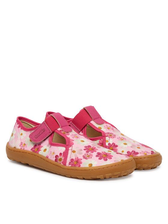 Froddo Froddo Hausschuhe Barefoot Canvas T-Bar G1700439-4 D Rosa