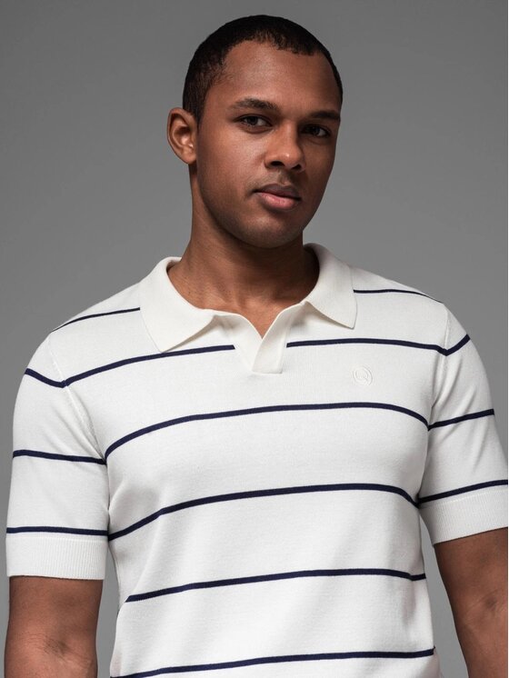 Ombre Ombre Polo OM-POSS-0145 Biały Regular Fit