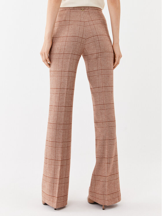 TWINSET TWINSET Hlače iz tkanine 232TP2754 Rjava Regular Fit