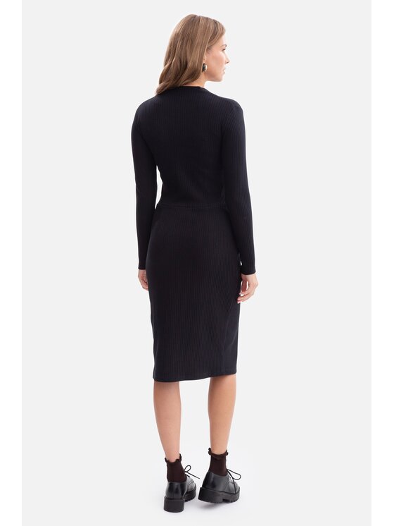 BeWear BeWear Sukienka dzianinowa b307 Czarny Baggy Fit