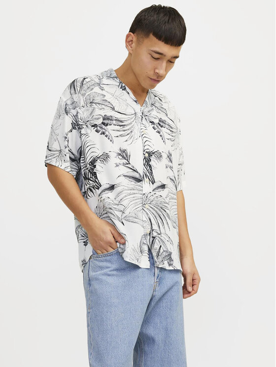 Jack & Jones Jack & Jones Srajca Monochrome Resort 12249210 Bela Relaxed Fit