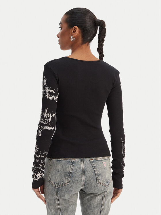 Desigual Desigual Blúz 26SWTK18 Fekete Slim Fit