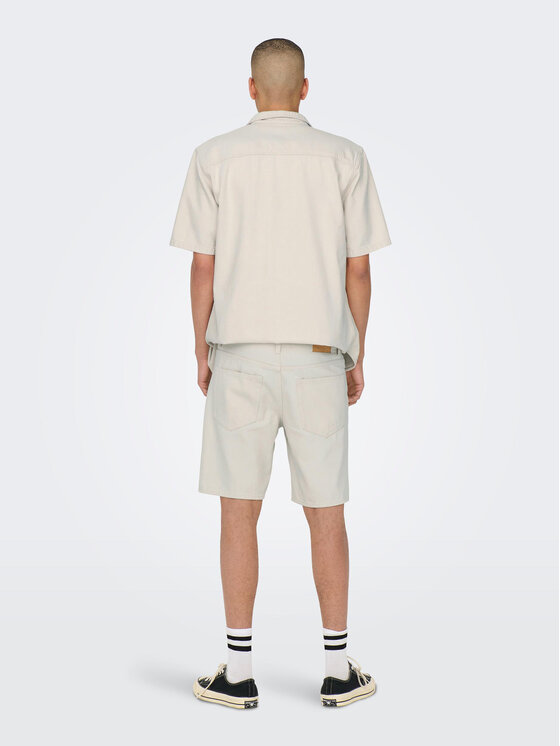 Only & Sons Only & Sons Džínsové šortky Edge 22026558 Écru Regular Fit
