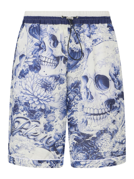 PHILIPP PLEIN PHILIPP PLEIN Szorty materiałowe 29795 Granatowy Regular Fit