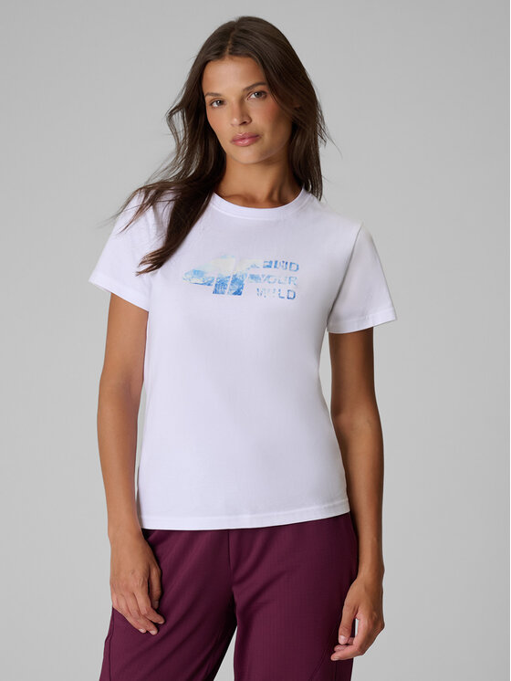 4F 4F T-Shirt TREKKING Biały Regular Fit
