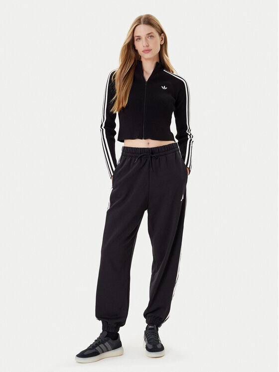 adidas adidas Majica dugih rukava adicolor 3-Stripes JY2597 Crna Slim Fit