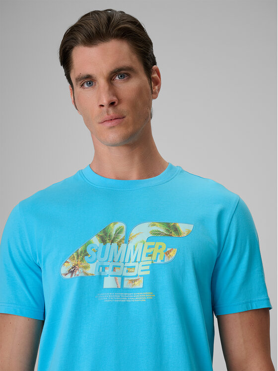 4F 4F T-shirt SUMMER CODE Blu Regular Fit