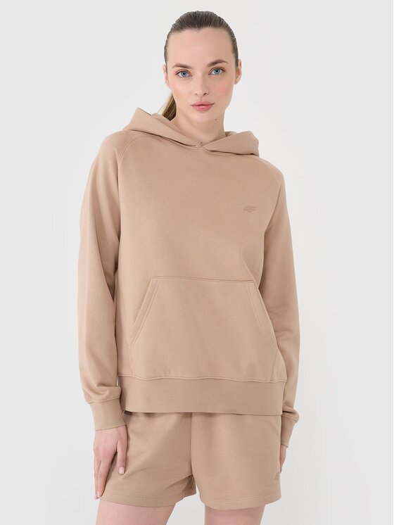 4F 4F Mikina 4FWSS25TSWSF1542-83S Hnedá Regular Fit