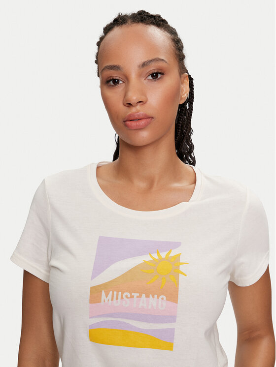Mustang Mustang T-krekls Alma 1015163 Écru Regular Fit