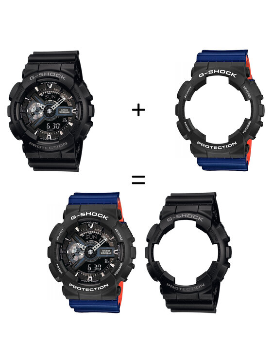 Casio Casio Zegarek SET GA-110-1BER + BEZEL 10508136 + PASEK 10527467 Czarny