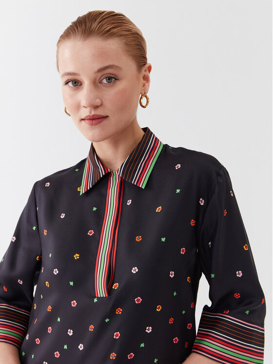 Red Valentino Red Valentino Haljina za svaki dan 2R3VAGU5 Crna Relaxed Fit