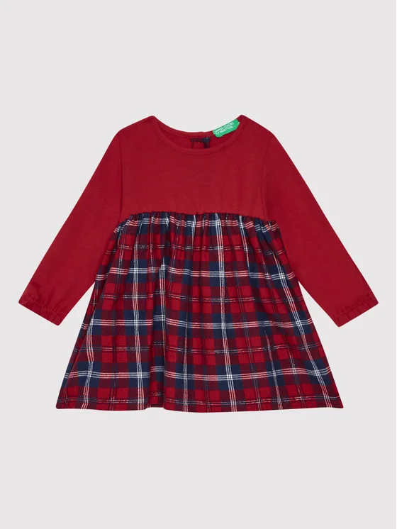 United Colors Of Benetton Kleid für den Alltag 44W4CV001 Rot Regular Fit