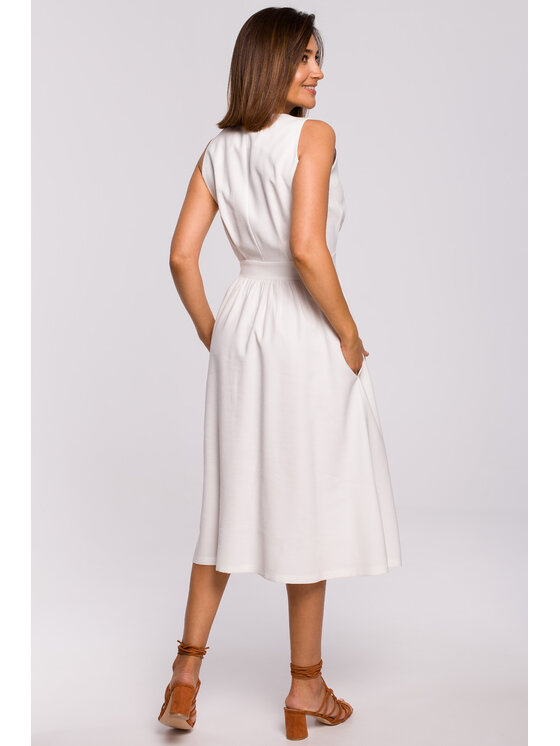 Stylove Stylove Sukienka codzienna S224 Biały Regular Fit