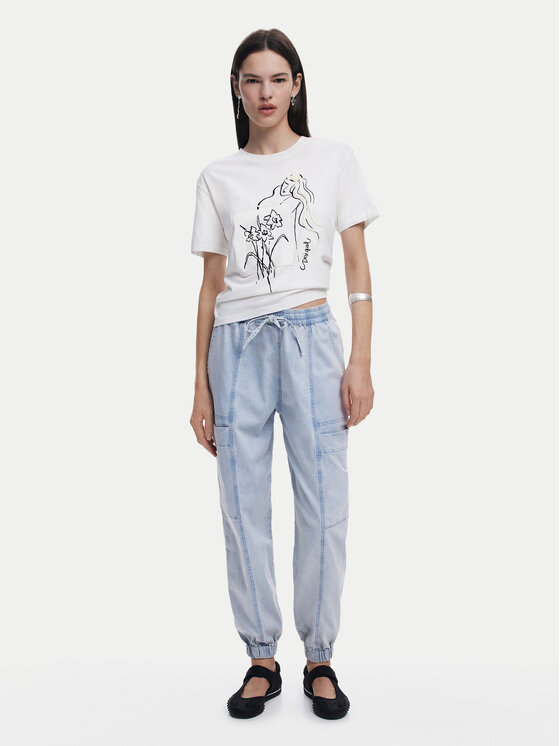 Desigual Desigual T-särk Paraguay 25SWTKAB Valge Regular Fit