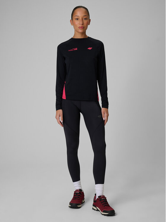 4F 4F Bluza techniczna TREKKING Czarny Regular Fit