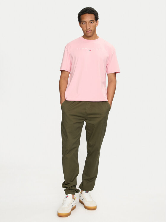 Tommy Jeans Tommy Jeans T-Shirt Linear Logo DM0DM17993 Różowy Regular Fit