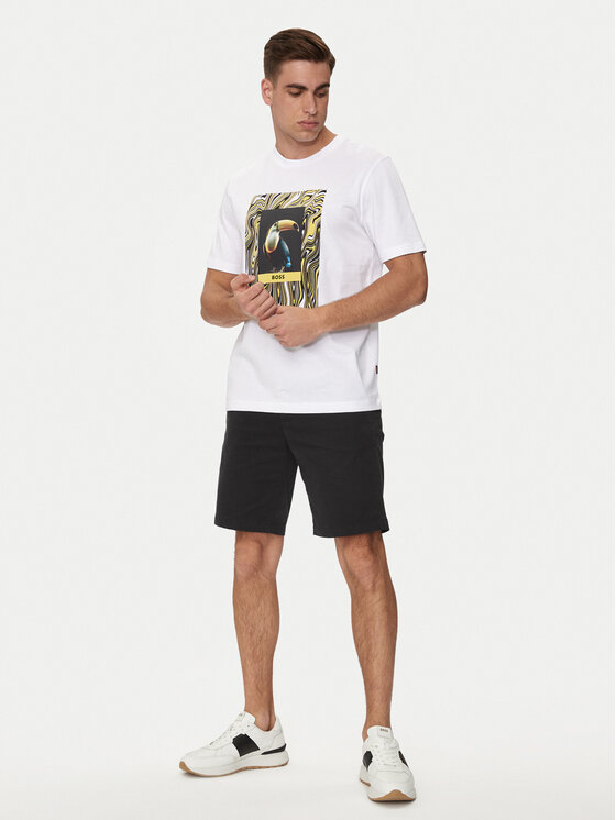 BOSS Boss Kratke hlače iz tkanine Chino-Slim 50513026 Črna Slim Fit