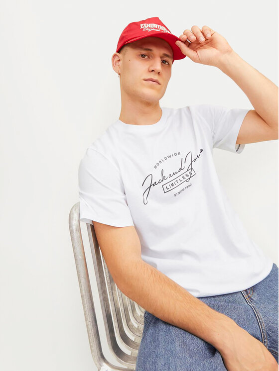 Jack & Jones Jack & Jones Тишърт Erris 12256799 Бял Standard Fit